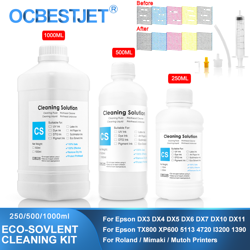 Eco Solvent Ink Cartridge - Eco-Solvent Ink Cleaning Solution For Epson/Roland/Mimaki/Mutoh