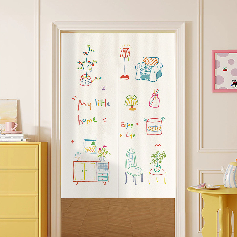 Commercial Printing Rates - VIKAMA Color Hand Drawn Noren Door