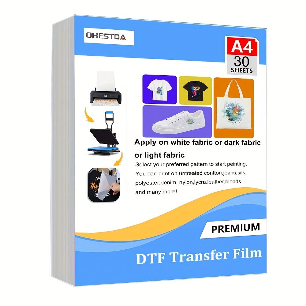 Heat Transfer Vinyl Roll - A4 30 Pcs DTF Transfer Film