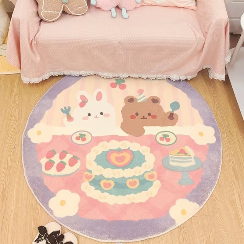 Commercial Printing Services - Cute Rabbit Bear Cake Print Round