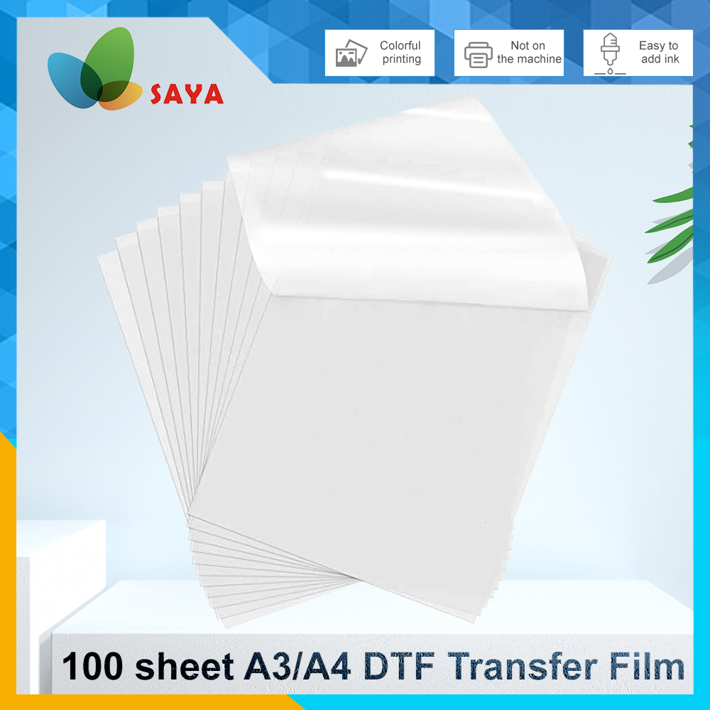Heat Transfer Vinyl Roll - 50/100 Pcs DTF Film A3/A4 Double