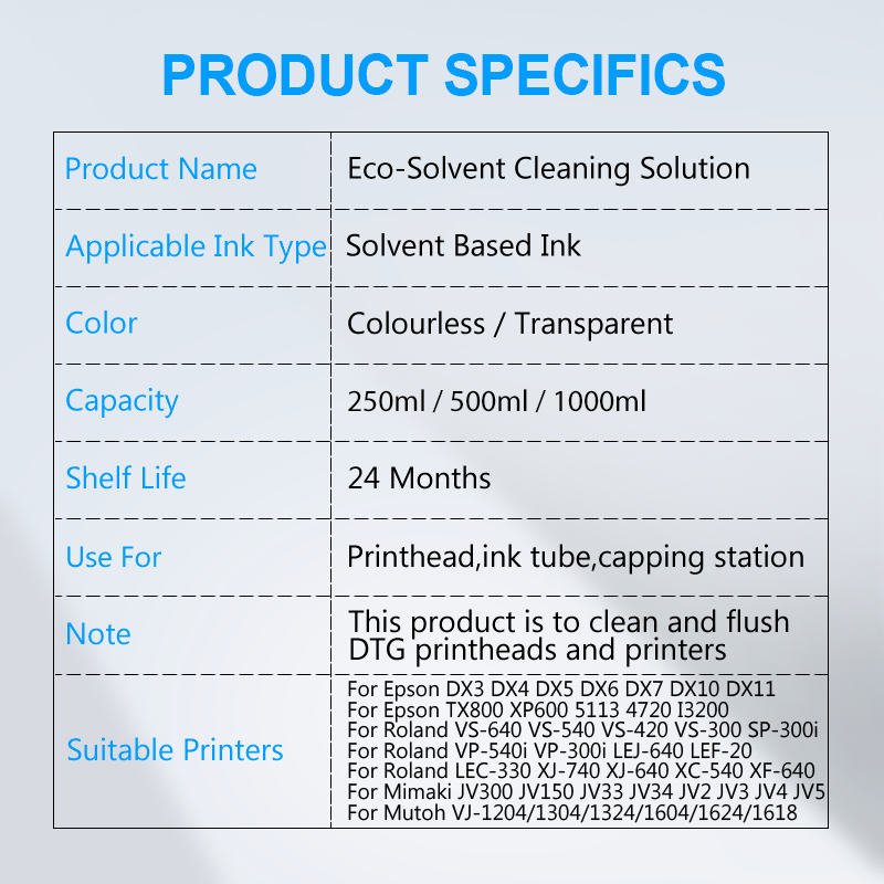 Eco-Solvent Ink Cleaning Solut - огляд і ціна Eco Solvent Ink Cartridge