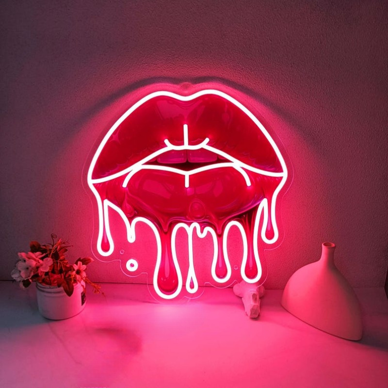 Melting Lips UV Printed Neon S - огляд і ціна Commercial Wall Printing