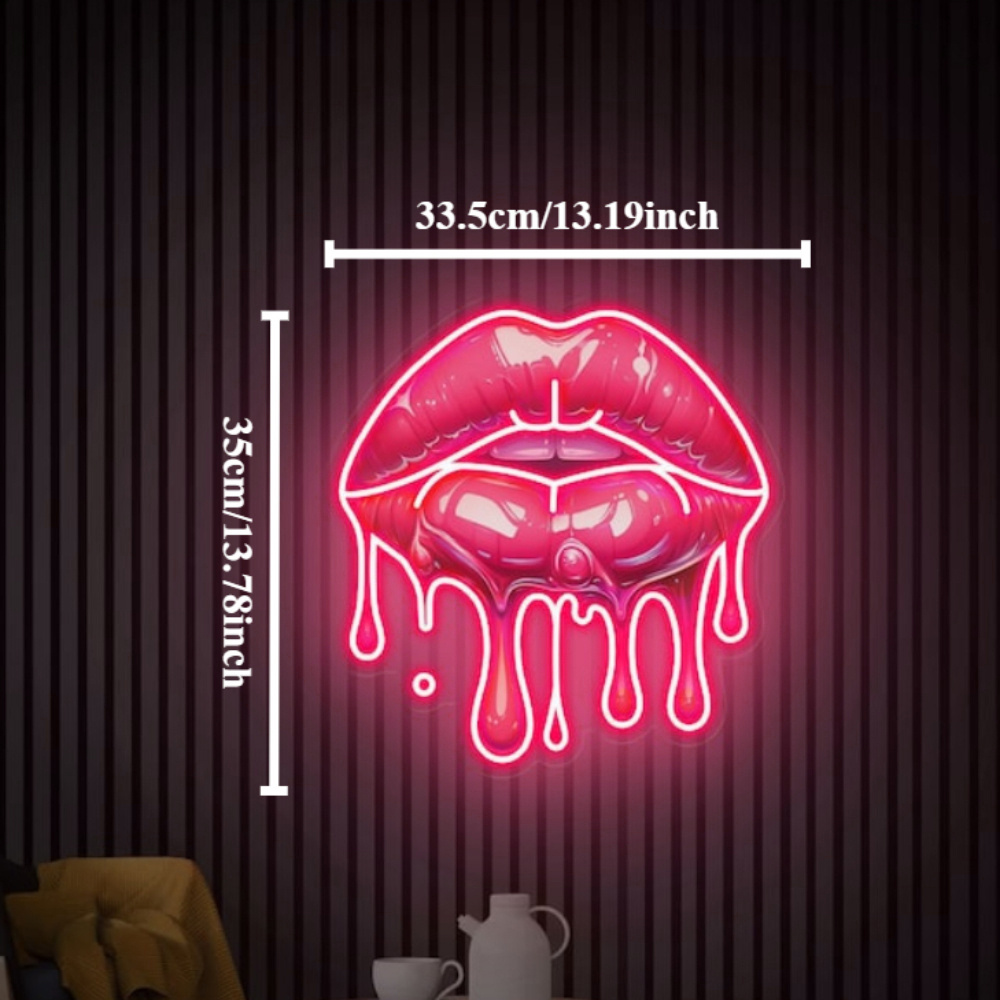 Melting Lips UV Printed Neon S - огляд і ціна Commercial Wall Printing