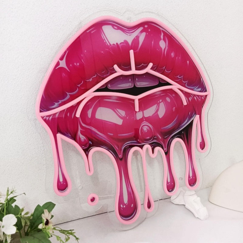 Melting Lips UV Printed Neon S - огляд і ціна Commercial Wall Printing