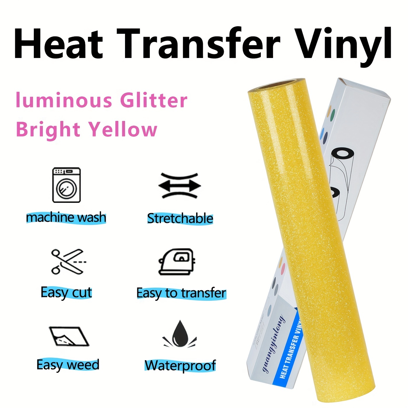 Glitter HTV Heat Transfer Viny - огляд і ціна Heat Transfer Vinyl Roll