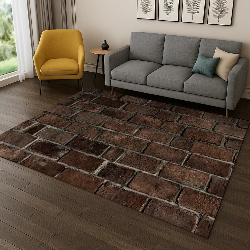 3D Brick Stone Building Carpet - огляд і ціна Commercial Wall Printing