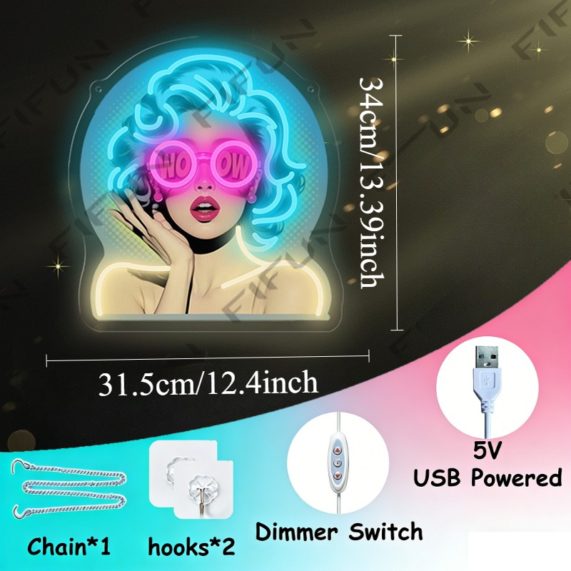 WOW Curl Girl Neon Sign UV Pri - огляд і ціна Commercial Printing Services