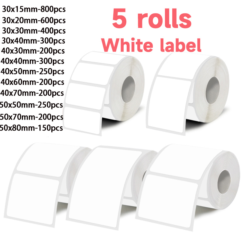 5 Rolls of White Label Sticker - огляд і ціна Commercial Printing Services