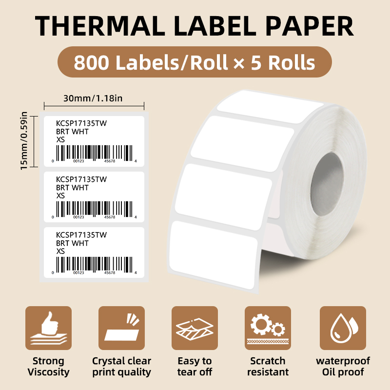 5 Rolls of White Label Sticker - огляд і ціна Commercial Printing Services