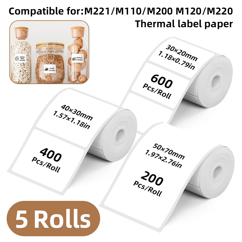 5 Rolls of White Label Sticker - огляд і ціна Commercial Printing Services
